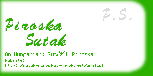 piroska sutak business card